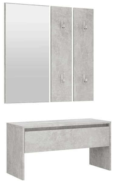 Modern Előszoba Bútorszett - Beton Szürke