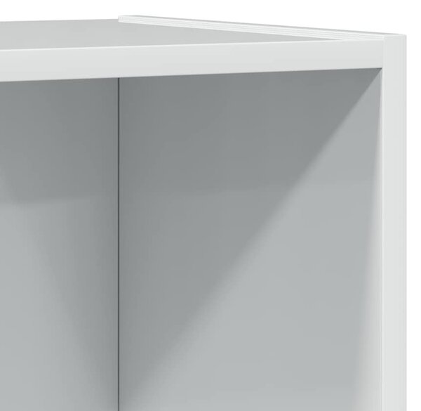 Magasfényű fehér szerelt fa könyvespolc 60 x 24 x 143 cm