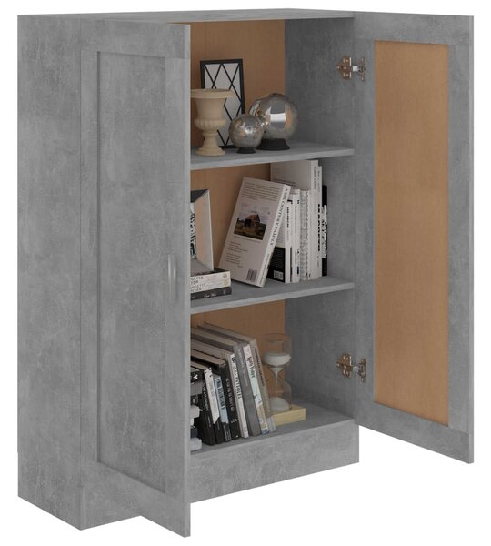 Betonszürke szerelt fa könyvszekrény 82,5 x 30,5 x 115 cm