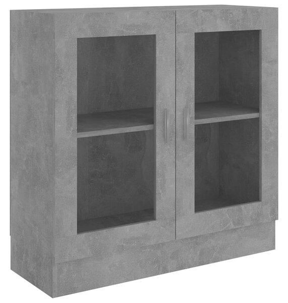 Betonszürke szerelt fa vitrinszekrény 82,5 x 30,5 x 80 cm