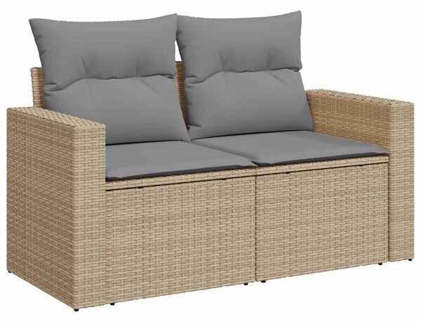 5 részes bézs polyrattan kerti ülőgarnitúra párnákkal