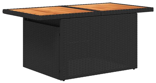9 részes barna polyrattan akácfa kerti ülőgarnitúra párnákkal