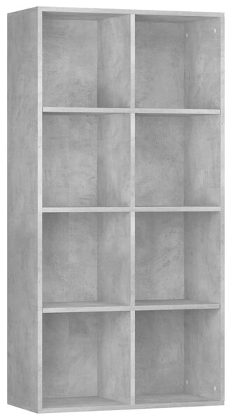Betonszürke szerelt fa könyv-/tálalószekrény 66 x 30 x 130 cm