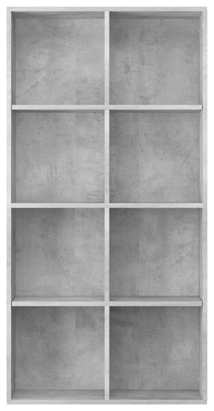Betonszürke szerelt fa könyv-/tálalószekrény 66 x 30 x 130 cm