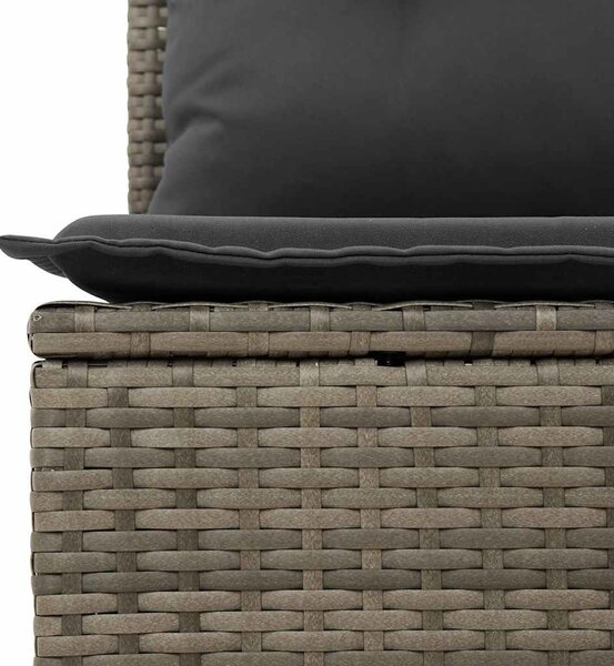 3 személyes szürke polyrattan kerti kanapé párnával