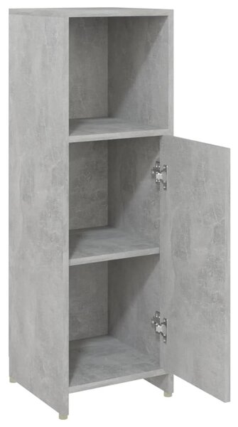 Betonszürke szerelt fa fürdőszobaszekrény 30 x 30 x 95 cm