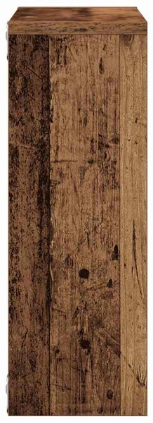 Antik fa színű szerelt fa fali polc 45 x 16 x 45 cm