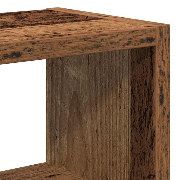 Antik fa színű szerelt fa fali polc 45 x 16 x 45 cm