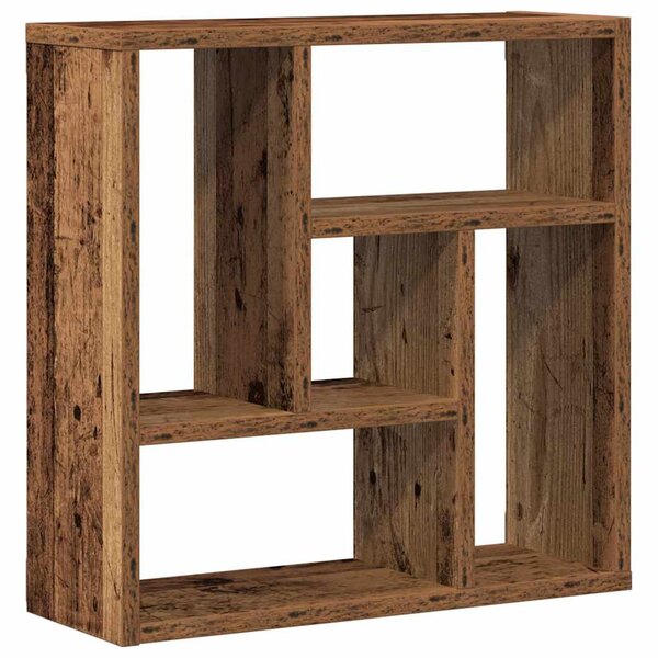 Antik fa színű szerelt fa fali polc 45 x 16 x 45 cm
