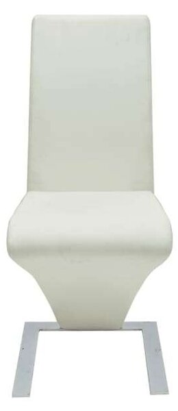 Modern Fehér PU Bőr Étkezőszék - 2 db