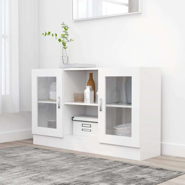 Fehér Vitrinszekrény - 120x30,5x70 cm