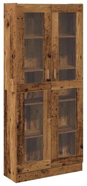Antik fa színű szerelt fa magasszekrény 82,5 x 30,5 x 185 cm