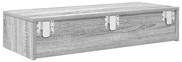Falipolc fiókokkal szürke sonoma 80x33x17 cm műszaki fa