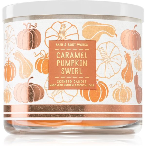 Bath & Body Works Caramel Pumpkin Swirl illatos gyertya 411 g