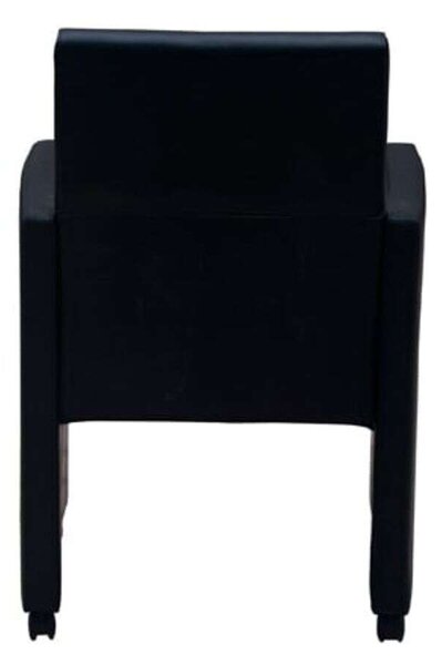 Modern Műbőr Étkezőszék - 2 db - Fekete - Görgős