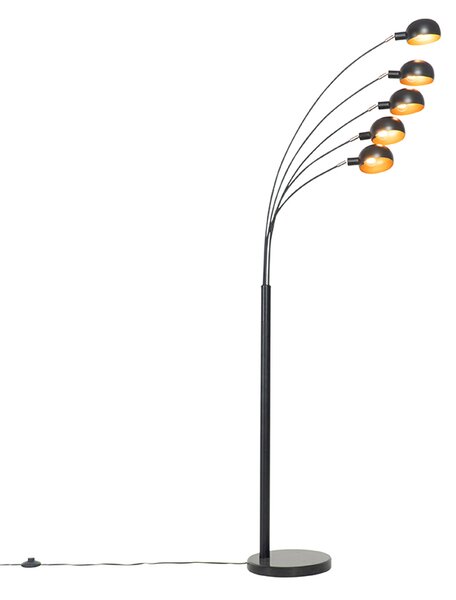 Design állólámpa fekete arannyal 5-lámpás - Sixties Marmo