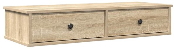 Sonoma tölgy szerelt fa falipolc fiókokkal 100 x 37,5 x 19 cm
