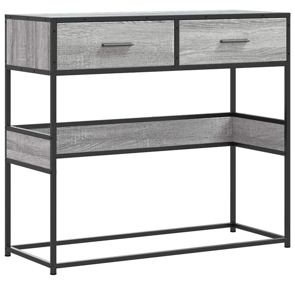 Szürke sonoma színű szerelt fa tálalóasztal 90x35x80 cm