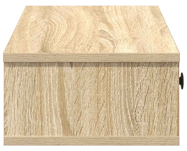 Sonoma tölgy szerelt fa falipolc fiókokkal 100 x 37,5 x 19 cm
