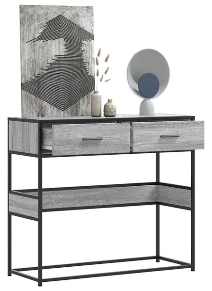 Szürke sonoma színű szerelt fa tálalóasztal 90x35x80 cm