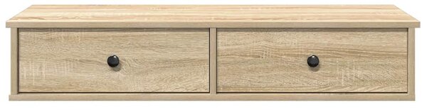 Sonoma tölgy szerelt fa falipolc fiókokkal 100 x 37,5 x 19 cm