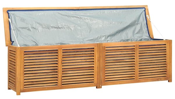 Tömör tíkfa kerti tárolóláda zsákkal 200 x 50 x 55 cm