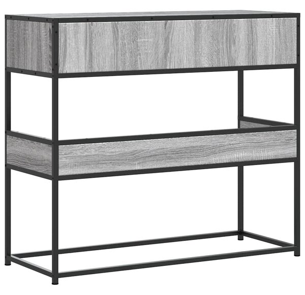 Szürke sonoma színű szerelt fa tálalóasztal 90x35x80 cm
