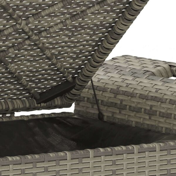 VidaXL barna polyrattan kerti pad párnával 116 x 46 x 57 cm