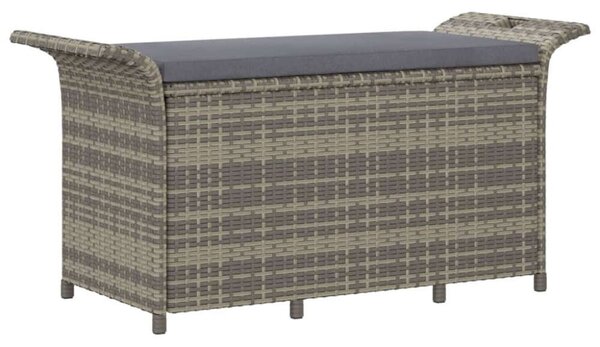 VidaXL barna polyrattan kerti pad párnával 116 x 46 x 57 cm