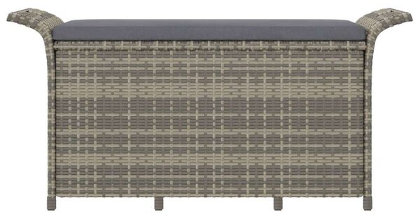 VidaXL barna polyrattan kerti pad párnával 116 x 46 x 57 cm