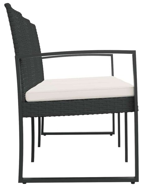 Kerti Pad - 3 Személyes - PP Rattan - Fekete