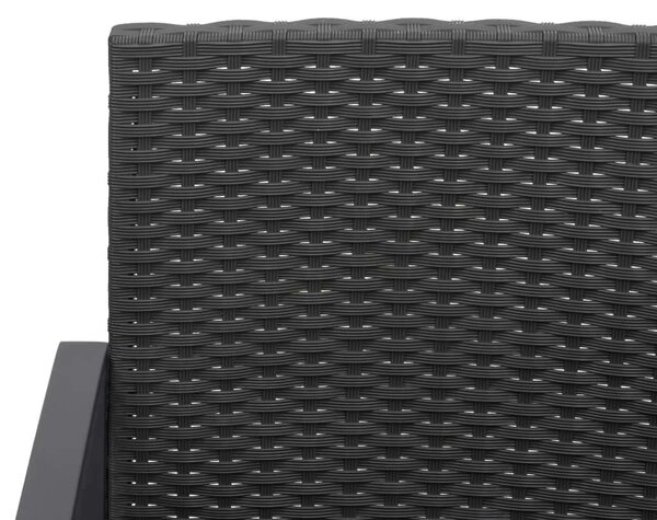 Kerti Pad - 3 Személyes - PP Rattan - Fekete