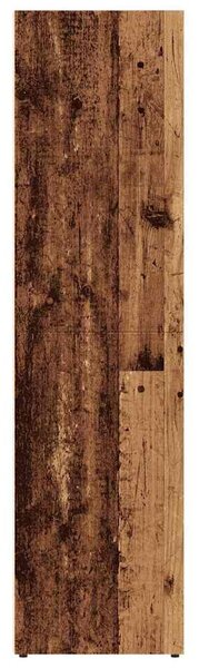 Antik fa színű szerelt fa könyvszekrény 36 x 30 x 114 cm