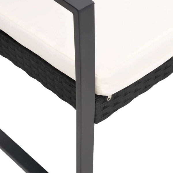 Kerti Pad - 3 Személyes - PP Rattan - Fekete