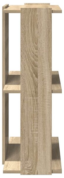 3 szintes sonoma tölgy színű szerelt fa könyvespolc 60x30x80 cm