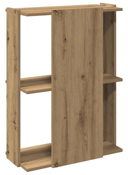 3 szintes kézműves tölgy szerelt fa könyvespolc 60x30x80 cm