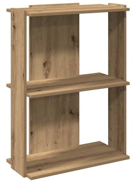 3 szintes kézműves tölgy szerelt fa könyvespolc 60x30x80 cm