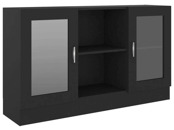 Fekete Vitrinszekrény - 120x30,5x70 cm