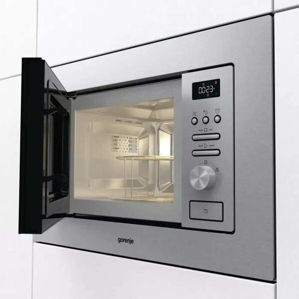 Gorenje BM201AG1X Beépíthető mikrohullámú sütő, 20L, 1000W, 5 fokozat, Grill, Inox