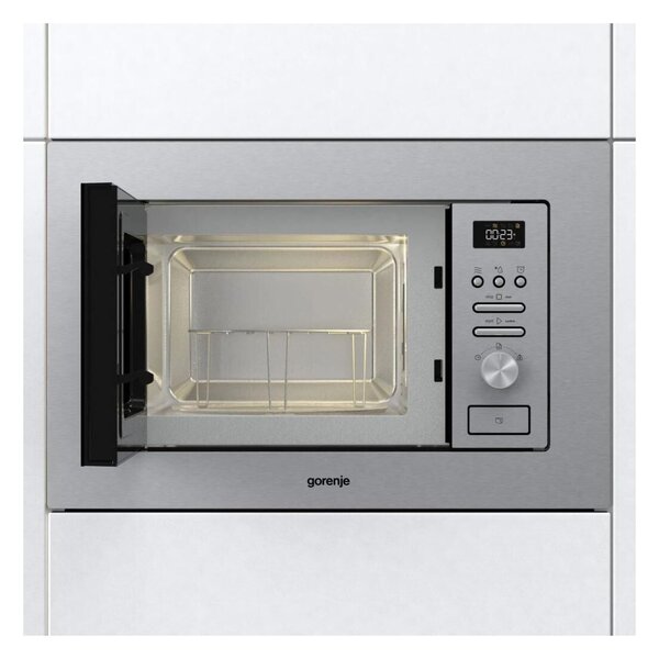Gorenje BM201AG1X Beépíthető mikrohullámú sütő, 20L, 1000W, 5 fokozat, Grill, Inox