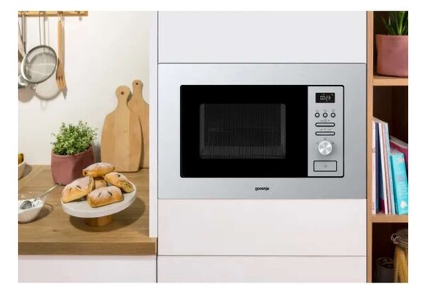 Gorenje BM201AG1X Beépíthető mikrohullámú sütő, 20L, 1000W, 5 fokozat, Grill, Inox