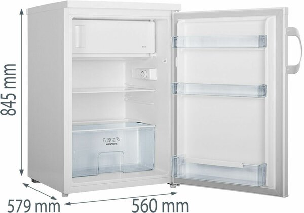 Gorenje RB492PW Egyajtós hűtőszekrény, 120L, M: 84,5,CrispZone, E energiaosztály, Fehér