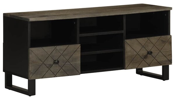 Fekete tömör mangófa TV-szekrény 100 x 33 x 46 cm