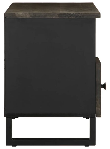 Fekete tömör mangófa TV-szekrény 100 x 33 x 46 cm