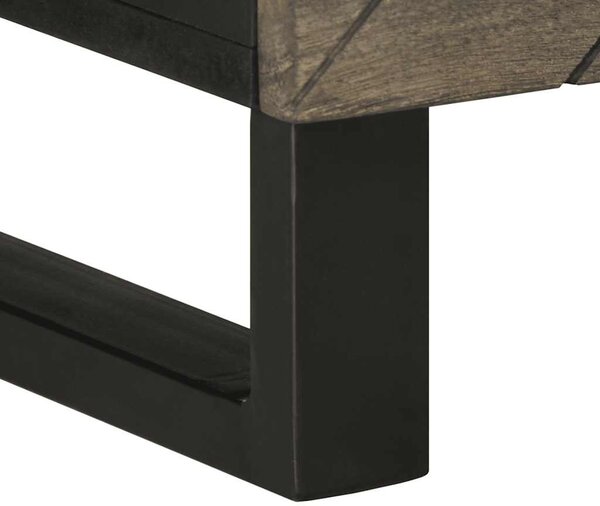 Fekete tömör mangófa TV-szekrény 100 x 33 x 46 cm
