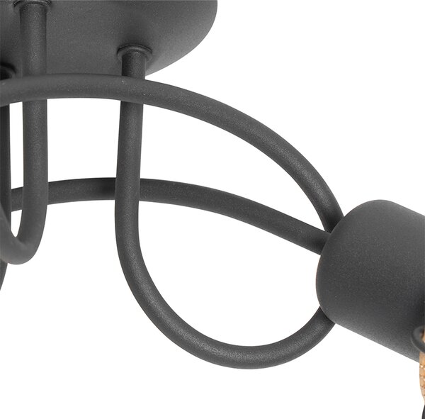 Design mennyezeti lámpa fekete arannyal 3-lámpás - Noud