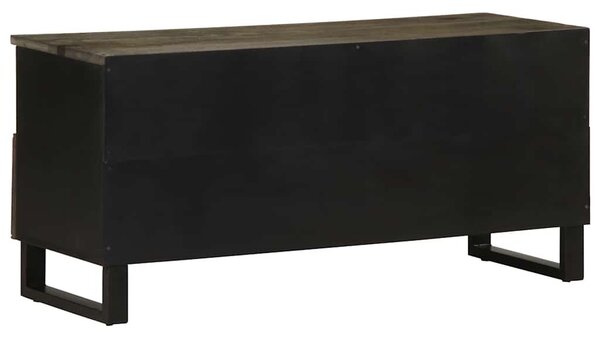 Fekete tömör mangófa TV-szekrény 100 x 33 x 46 cm