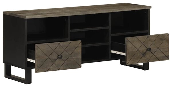 Fekete tömör mangófa TV-szekrény 100 x 33 x 46 cm