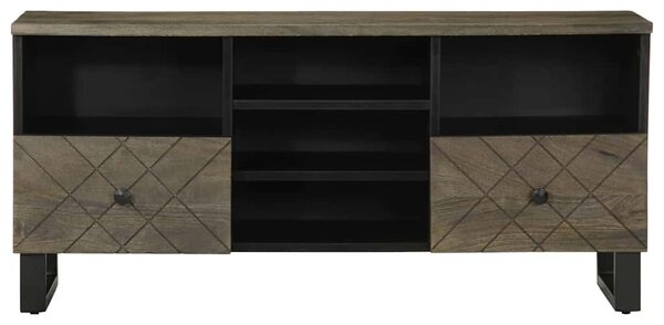 Fekete tömör mangófa TV-szekrény 100 x 33 x 46 cm