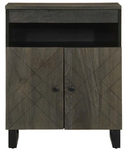 Sideboard Fekete 60x33x75 cm tömörfa Mango